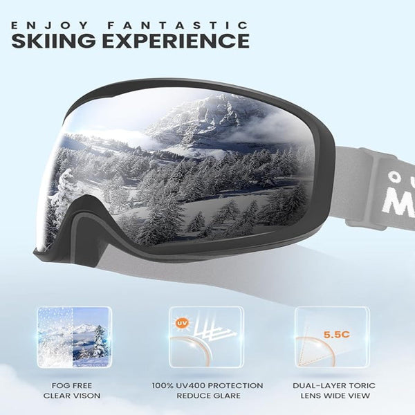 Outdoormaster Owl Ski Goggles Otg Snow Snowboard For Men Women Youth Anti Fog 100% Uv Protection Om 72 Goggles & Sunglasses