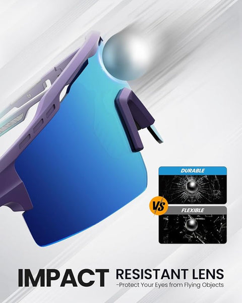 Outdoormaster Hawk Ii Polarized Sports Sunglasses For Men Women Tac 100% Uv400 Protection Tr90 Frame Cycling Baseball Running Fishing Golf Glasses Blu