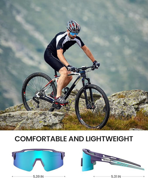 Outdoormaster Hawk Ii Polarized Sports Sunglasses For Men Women Tac 100% Uv400 Protection Tr90 Frame Cycling Baseball Running Fishing Golf Glasses Blu