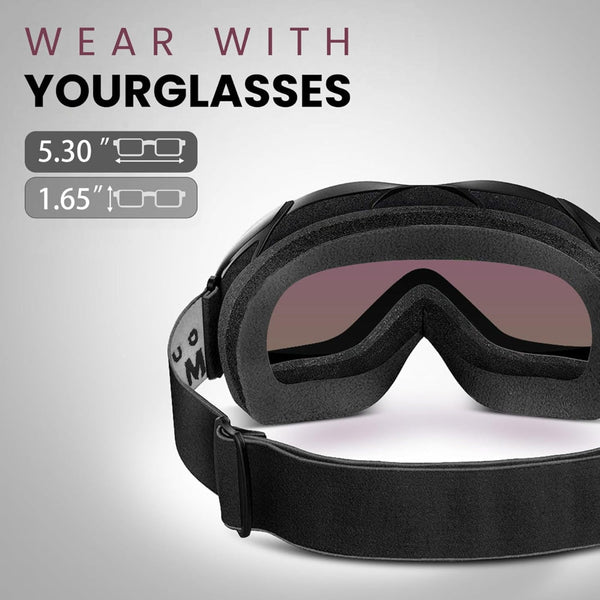 Outdoormaster Otg Ski Goggles Over Glasses Snowboard For Men Women Youth 100% Uv Protection Om 5 Sunglasses Goggles