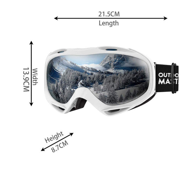 Outdoormaster Otg Ski Goggles Over Glasses Ski/Snowboard For Men Women & Youth 100% Uv Protection Om 5 Goggles & Sunglasses