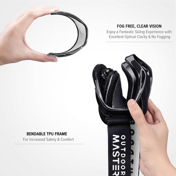 Outdoormaster Otg Ski Goggles Over Glasses Ski/Snowboard For Men Women & Youth 100% Uv Protection Om 5 Goggles & Sunglasses