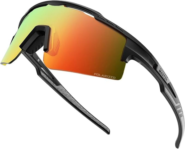 Outdoormaster Hawk Ii Polarized Sports Sunglasses For Men Women Tac 100% Uv400 Protection Tr90 Frame Cycling Baseball Running Fishing Golf Glasses Bla