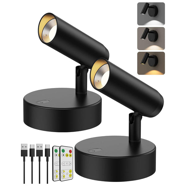 2Pk Rechargeable Spotlight For Plants Art Pictures No Glare Dimmable Wall Fixtures