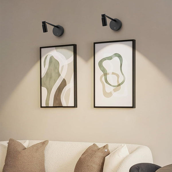 2 Pack Black Zoomable Battery Operated Picture Light With Remote Wall Fixtures