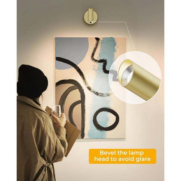 Battery Operated Picture Light With Remote Dimmable Cct Gold Finish Wall Fixtures