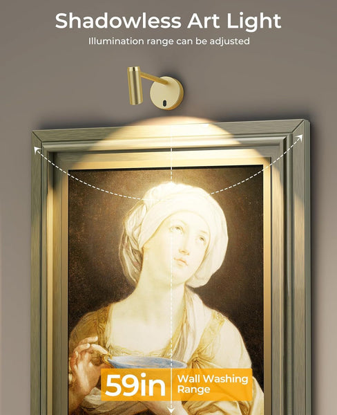 Battery Operated Picture Light With Remote Control Dimmable Cct Art Wall Fixtures