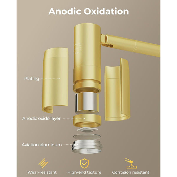 Zoomable Battery Operated Picture Light With Remote Gold 1Pc Wall Fixtures
