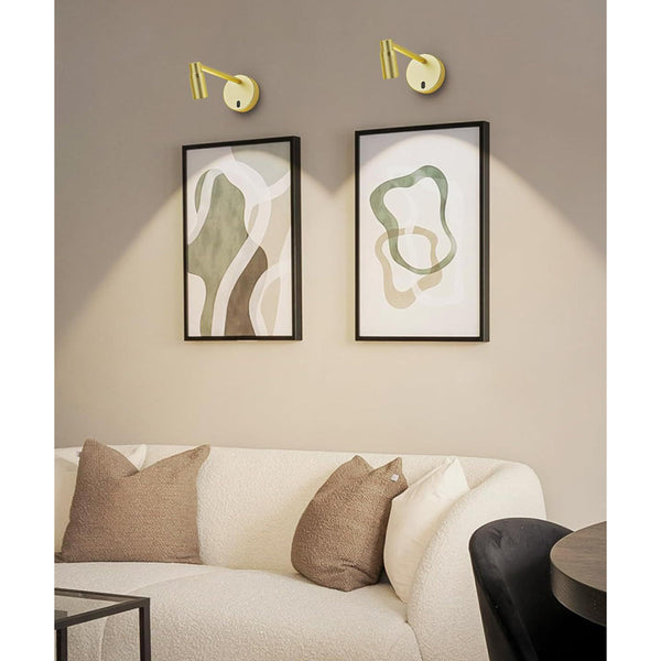 Zoomable Battery Operated Picture Light With Remote Gold 1Pc Wall Fixtures