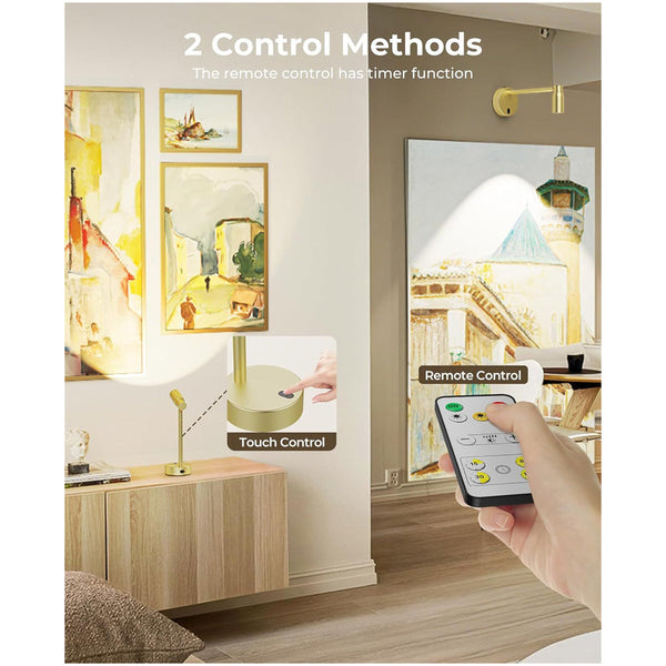 Battery Operated Picture Light With Remote Dimmable Cct Spotlight For Art Wall Fixtures