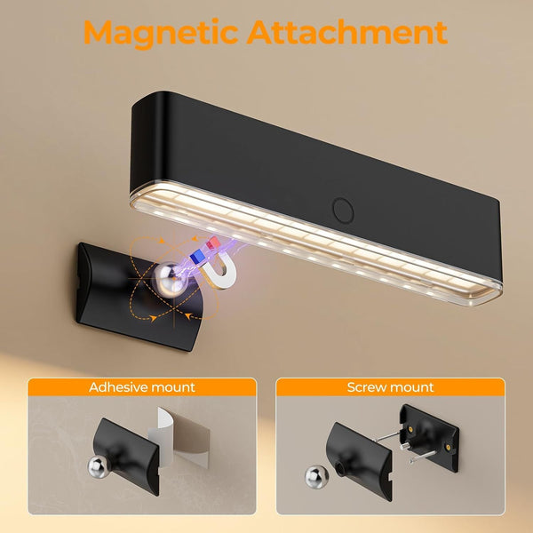 Set Of 2 Black Rechargeable Led Wall Sconces With Remote & Touch Control Wall Fixtures