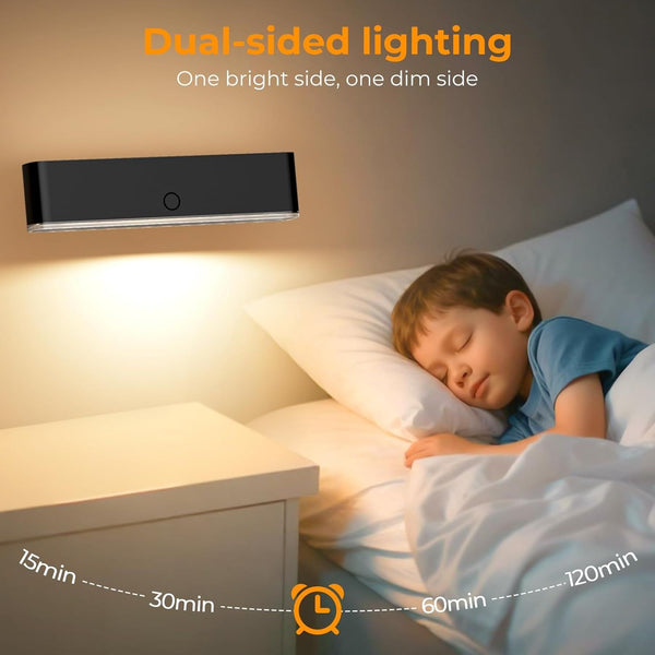 Set Of 2 Black Rechargeable Led Wall Sconces With Remote & Touch Control Wall Fixtures