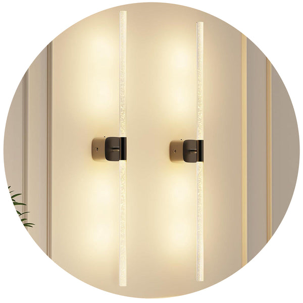Black Wireless Wall Sconce Set Of 2 Rechargeable Remote Control 360 Rotatable Wall Fixtures
