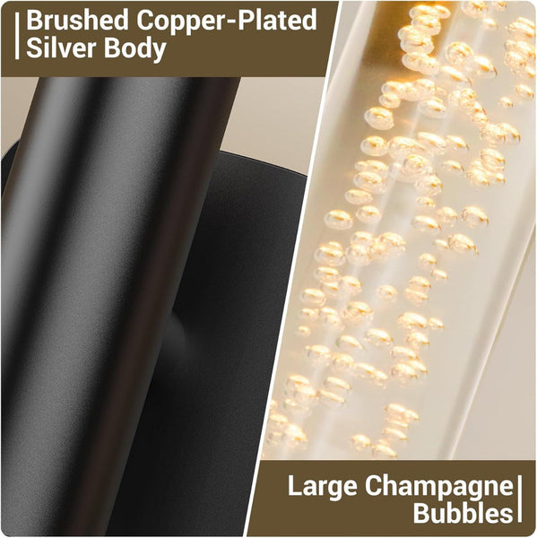 Black Wireless Wall Sconce Set Of 2 Rechargeable Remote Control 360 Rotatable Wall Fixtures
