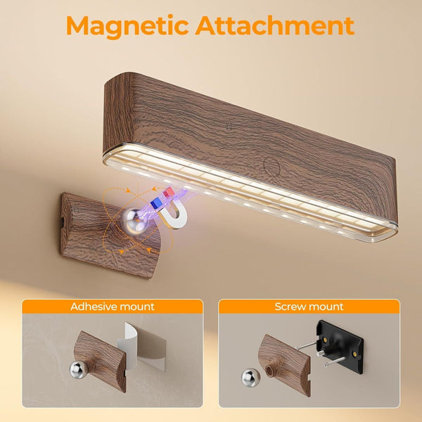 Magnetic Wireless Led Wall Sconces 2 Pack 3 Color Temp 360 Rotatable Wall Fixtures