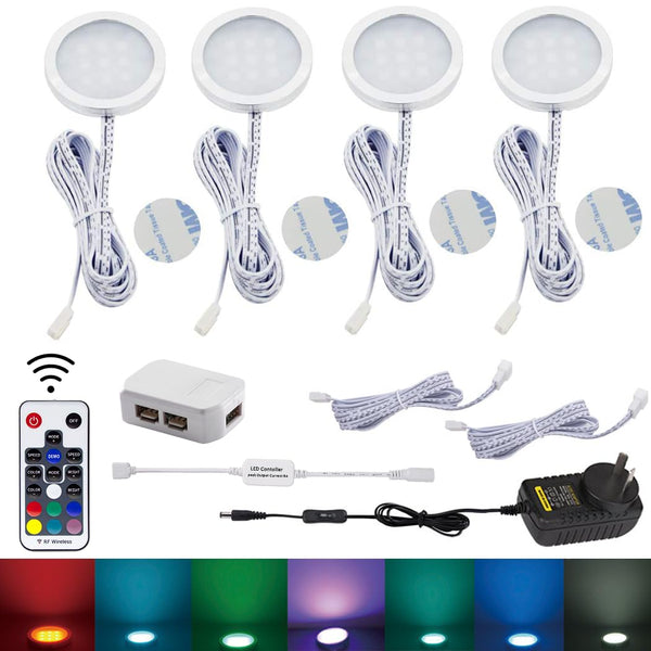 Rgb Color Changing Led Under Cabinet Lighting Kit 4 Packs Other Lighting & Fans