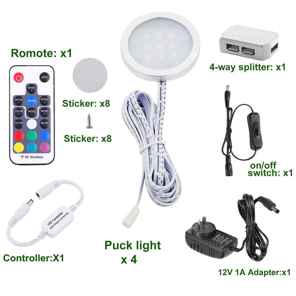 Rgb Color Changing Led Under Cabinet Lighting Kit 4 Packs Other Lighting & Fans