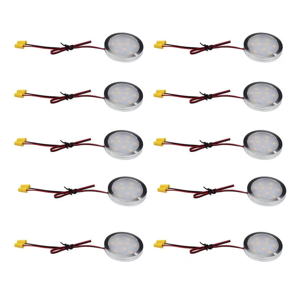 10 Pack Under Cabinet Led Puck Lights Slim Aluminum Warm White 2700K Lighting Accessories