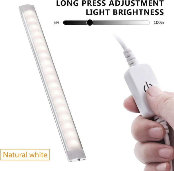 Dimmable Led Under Cabinet Light Bar Usb Powered 3 Color Temp Touch Sensor (2 Pack) Lighting Accessories