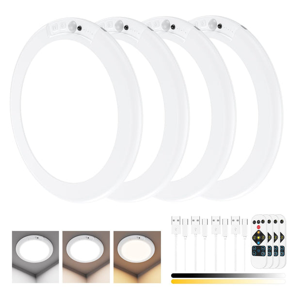 Rechargeable Motion Sensor Led Ceiling Light 4 Pack Sensors & Motion Detectors