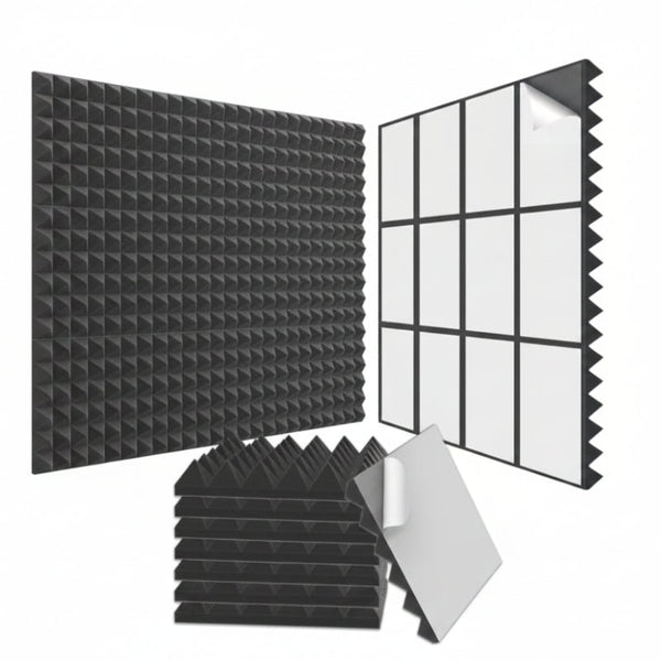Jber Acoustic Panels Foam Pyramid 24Pcs 30X30x5cm For Soundproof Padding Wall Acoustic Treatments