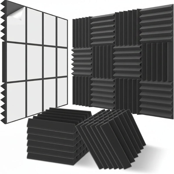 Jber Acoustic Panels Foam Wedges 24Pcs 30X30x5cm For Soundproof Padding Wall Acoustic Treatments