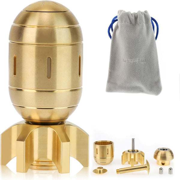 3 In 1 Metal Edc Spinner & Clicker Toy Stress Relief Gold Fidget Blocks