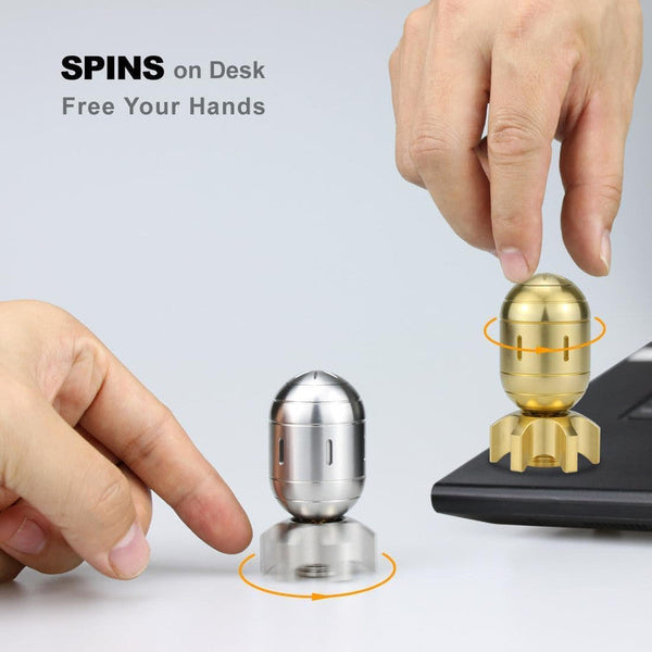 3 In 1 Stainless Steel Atomic Bomb Edc Spinner & Clicker Toy Fidget Blocks