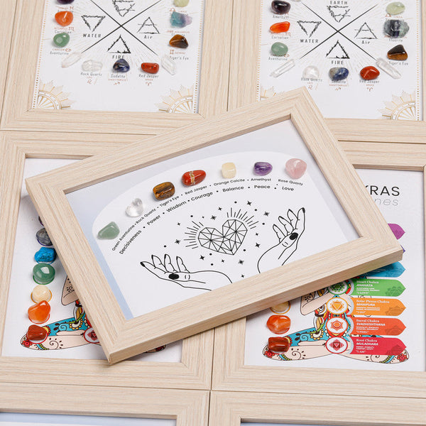 Constellation Aor Bhealing Crystal Stone Photo Frame Feng Shui Or Hanging Home Wall Decoration Office Gifts Photo Frames
