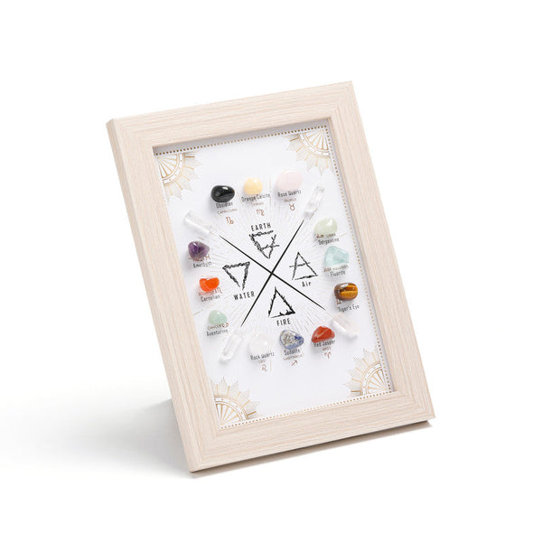 Constellation Aor Bhealing Crystal Stone Photo Frame Feng Shui Or Hanging Home Wall Decoration Office Gifts Photo Frames