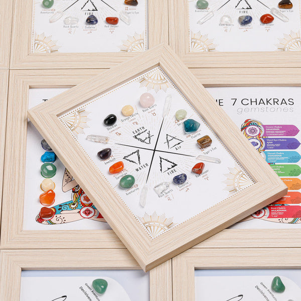 Constellation Aor Bhealing Crystal Stone Photo Frame Feng Shui Or Hanging Home Wall Decoration Office Gifts Photo Frames