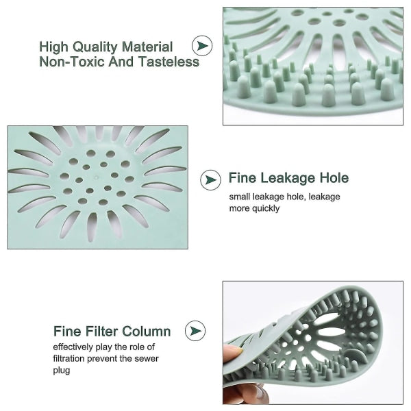 5 Pack Silicone Drain Hair Catcher & Stopper For Bathtub Sink Drain Stoppers & Strainers