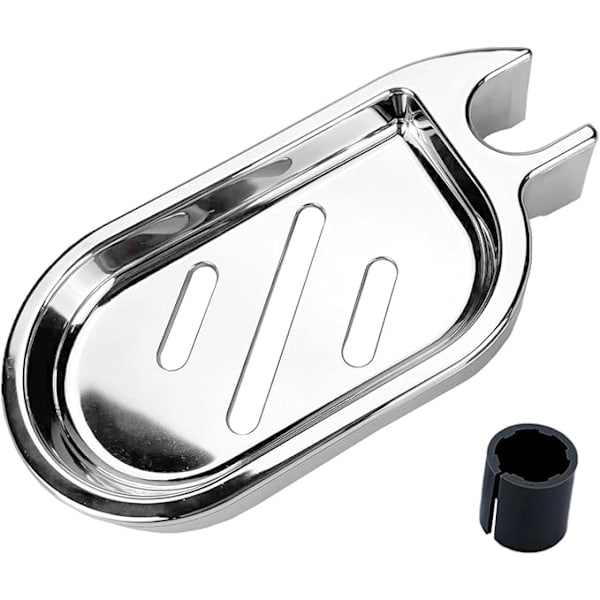 Shower Rod Soap Holder Shelf Dish Abs Silver 84X166mm Soap Dishes & Dispensers