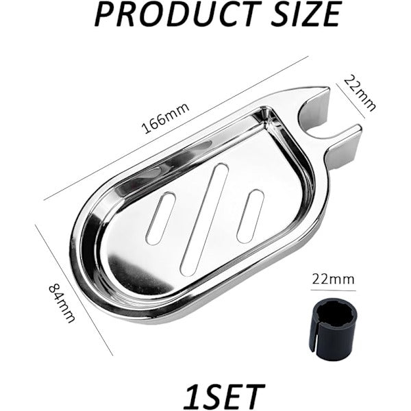 Shower Rod Soap Holder Shelf Dish Abs Silver 84X166mm Soap Dishes & Dispensers