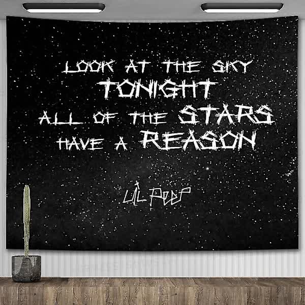Lil Peep Wall Tapestry Look At The Sky Aesthetic Room Decoration Black Hippie Hanging 90X70cm Tapestries