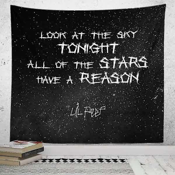 Lil Peep Wall Tapestry Look At The Sky Aesthetic Room Decoration Black Hippie Hanging 90X70cm Tapestries