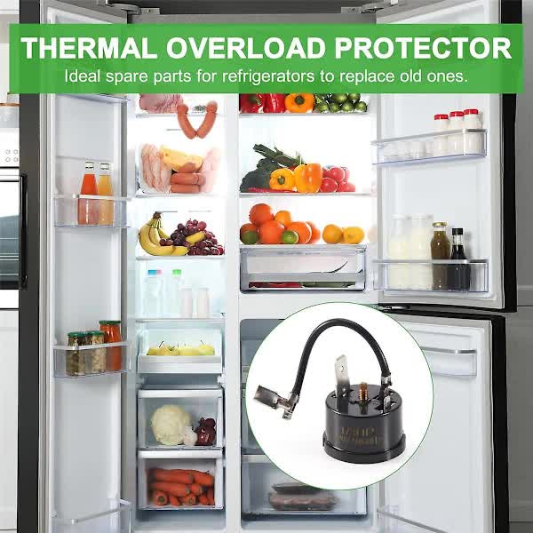Thermal Overload Protector For Refrigerator Compressor Compatible With Hx1 1/3Hp Black Refrigerator & Freezer Parts