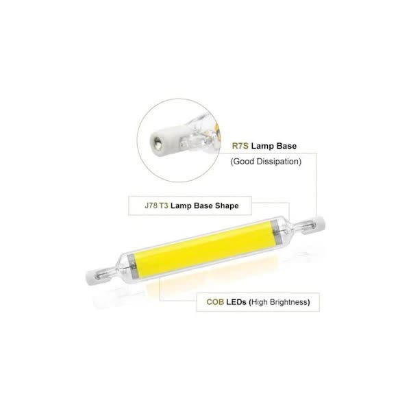 R7s 10W Dimmable Led Bulb Cool White 6000K 78Mm J78 Replacement For Halogen 100W 360 Degree Beam Angle Light Bulbs