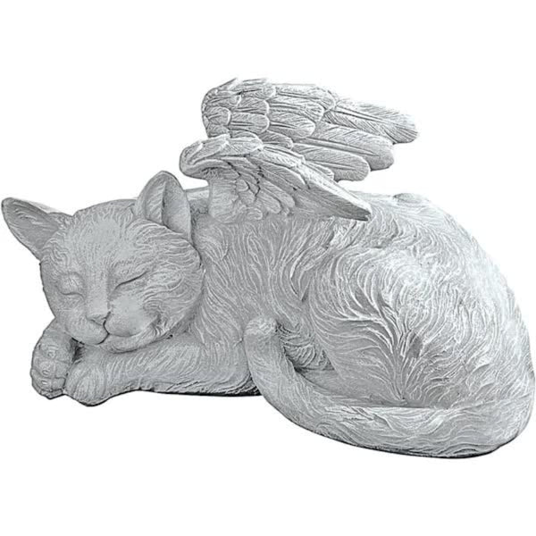 Design Toscano Memorial Cat Angel Statue With Headstone Pet Loss