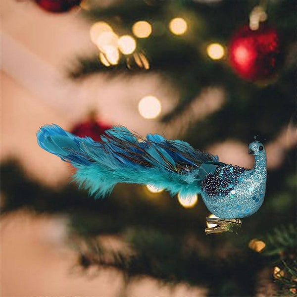 Pea Feather Christmas Tree Ornaments 3D Simulation Decorations Natural Hanging Crafts For Seasonal Decorations