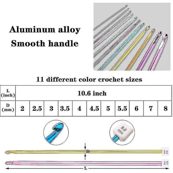 23 Piece Tunisian Crochet Hook Set: Bamboo & Aluminum Hooks Other Crocheting And Knitting