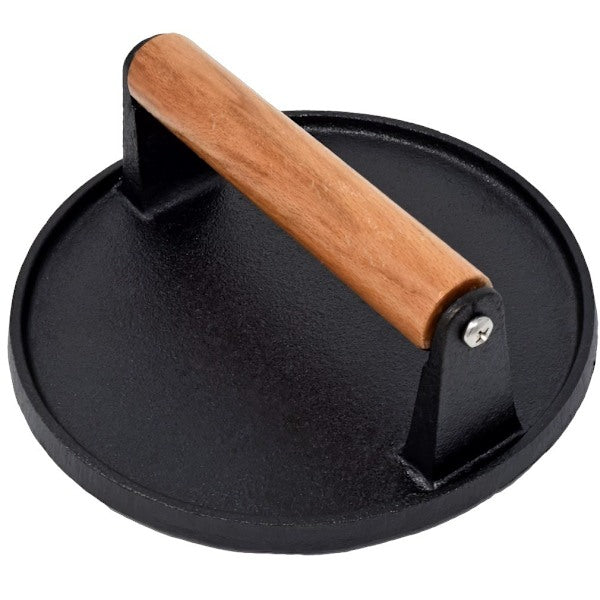 Heavy Duty Pre Seasoned Cast Iron Hamburger Press With Heat Resistant Handle Compatible Griddle Burger Presses