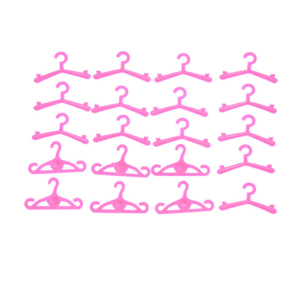 20 Pack Pink Doll For Barbie Dolls Clothes Hangers