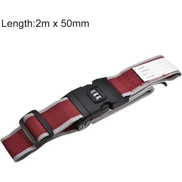 Luggage Straps Suitcase Belts With Buckle And Lock 2M X 5Cm Adjustable Pp Packing Red Gray 4Pcs Other Luggage