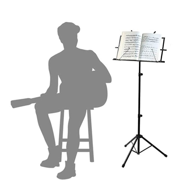 Music Stand Foldable Metal With Carrying Bag Lightweight For Travel Storage Black Music Stands