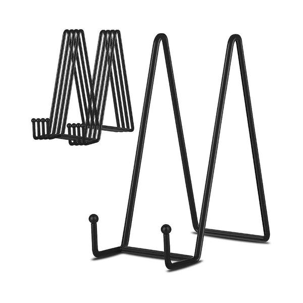 8 Inch Black Metal Plate Stand Holder For Pictures & Books Easels