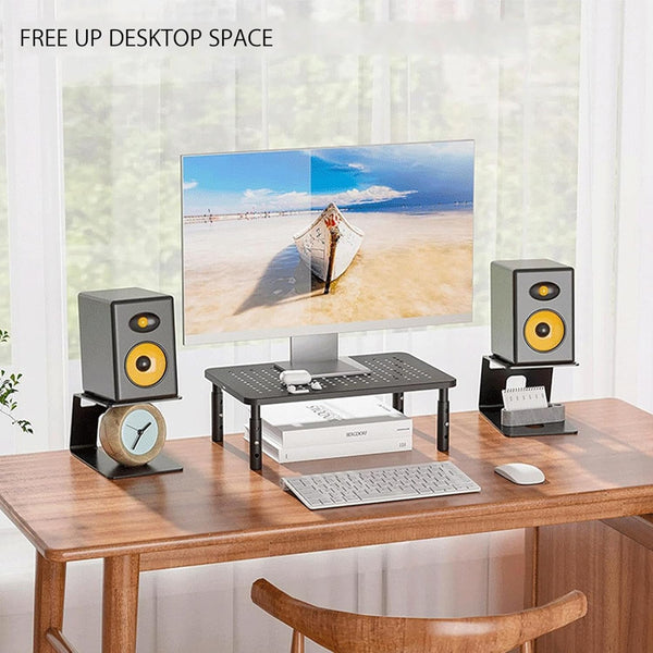 2 Pack Studio Monitor Stands For Enhanced Sound Clarity And Stability Black Monitor Mounts & Stands