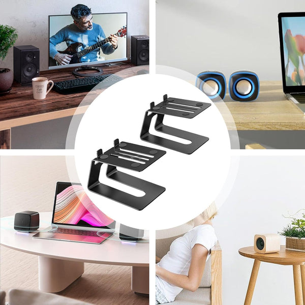 2 Pack Studio Monitor Stands For Enhanced Sound Clarity And Stability Black Monitor Mounts & Stands