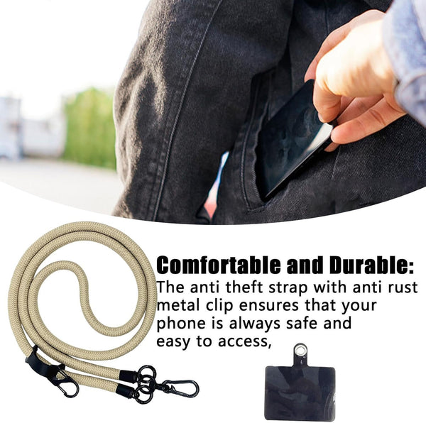 Thick Rope Phone Lanyard 10Mm Mobile Strap Neck Holder Compatible With Apple Samsung Mounts & Holders