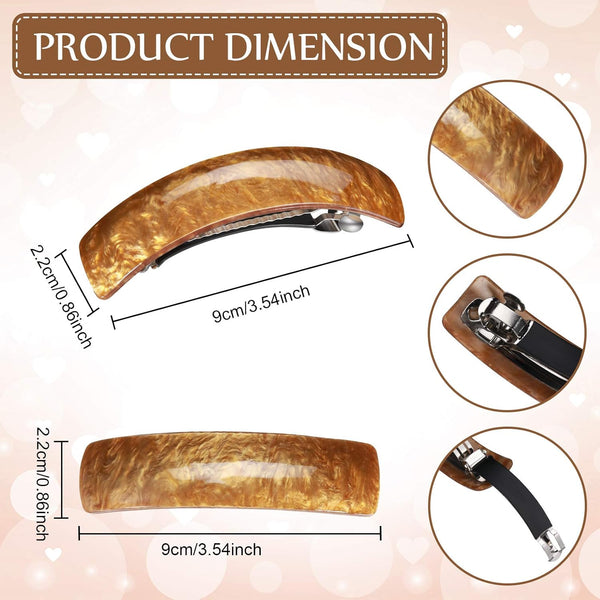 6 Large French Hairpins Classic Pattern Clips For Women Hair Accessories